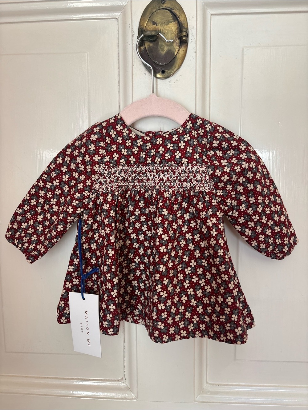 MAISON ME Baby Jillian Dress with Bubble, Berry & Cream Floral 0-3 Month